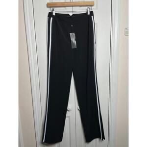 NEW BCBG MAXAZRIA BLACK COMBO ELTON STRIPED TROUSER RND2G655/B798A SZ XXS